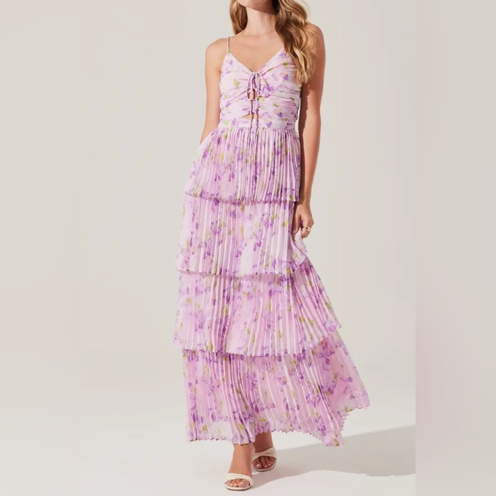 Daytona Pleated Floral Maxi Dress